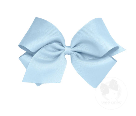 Millennium Blue- King Classic Grosgrain Hair Bow (Plain Wrap)