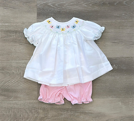 Butterfly Smocked Bishop Bloomer Set