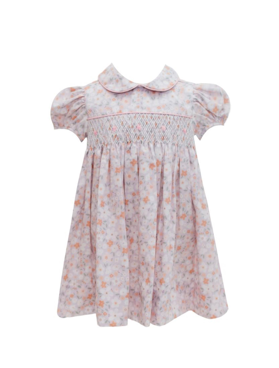 Lilac Floral Smocked Dress