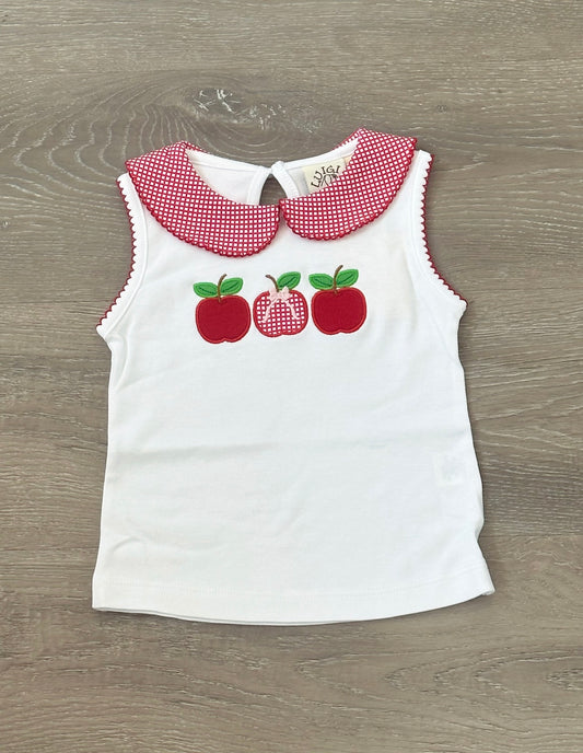 Apples w/Pink Bow, Red/White Gingham