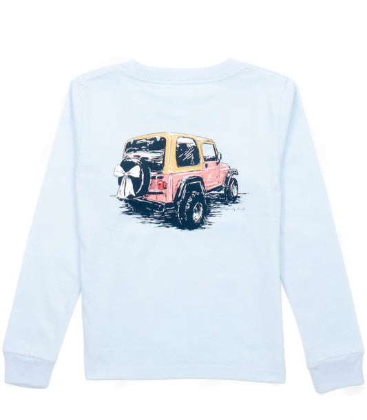 Girls Pink Adventure LS Periwinkle