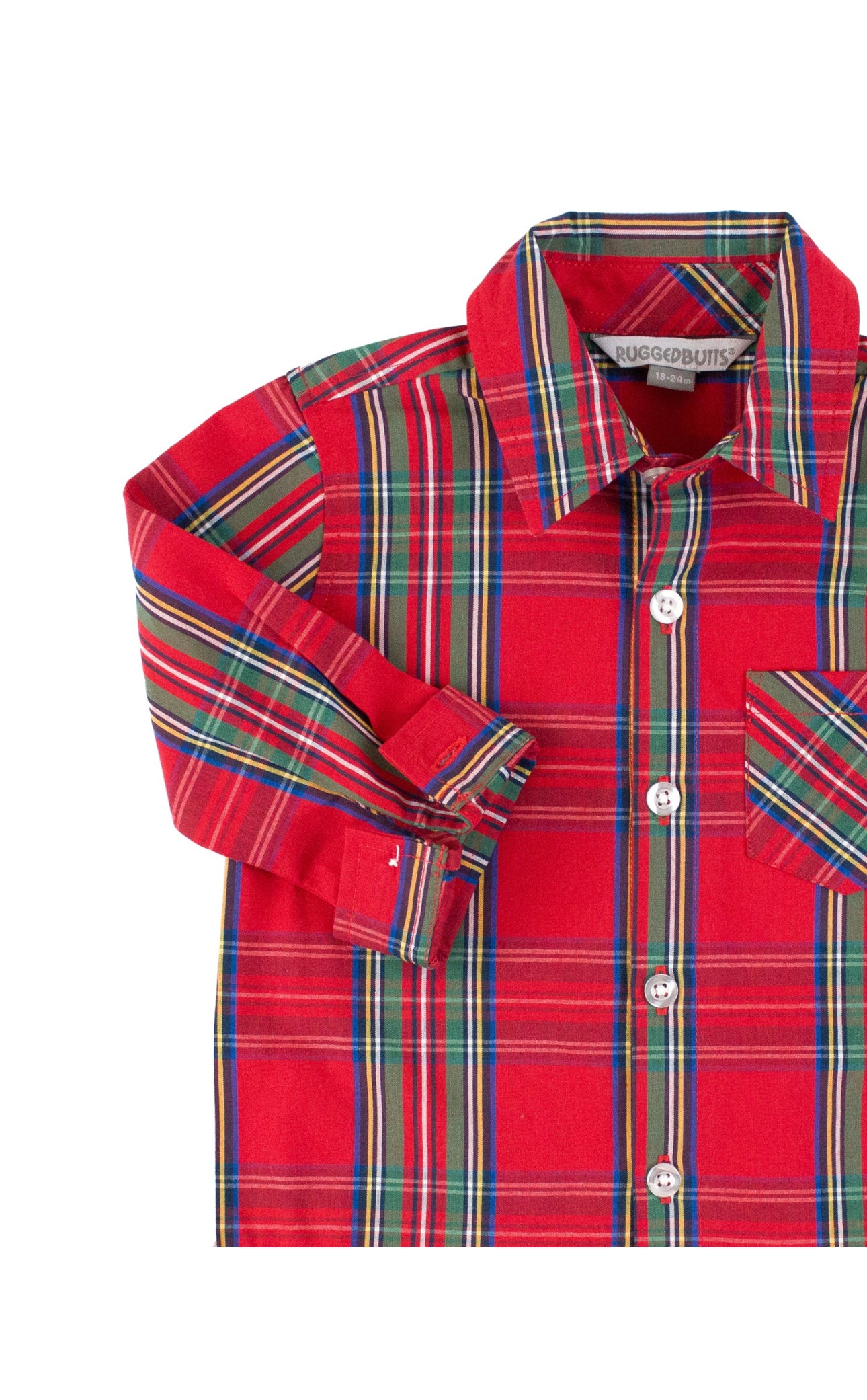 Long Sleeve Button Down Shirt-Tis The Season Plaid