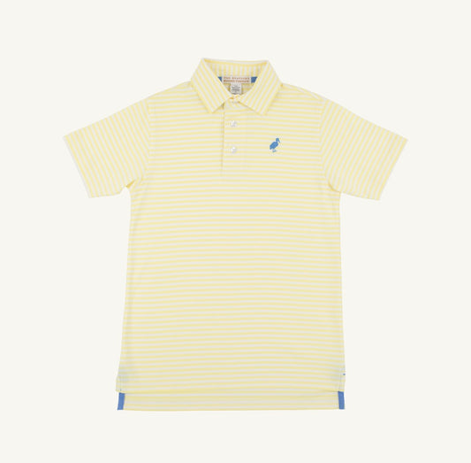 Prim and proper Polo-Lake Worth Yellow Stripe/Barbados Blue