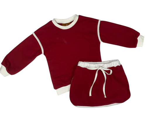 Josie Skort Set-Maroon