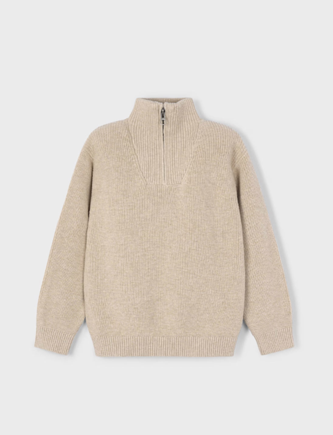 Boy Quarter Zip Sweater- Chai Heather