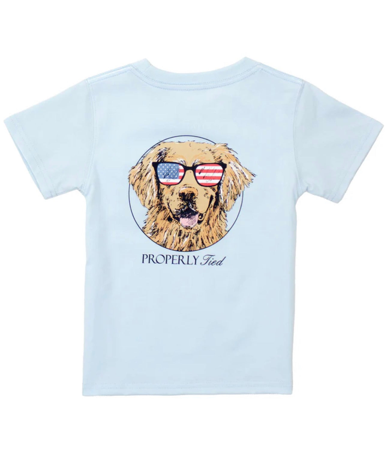 Boys Patriot Dog SS Periwinkle