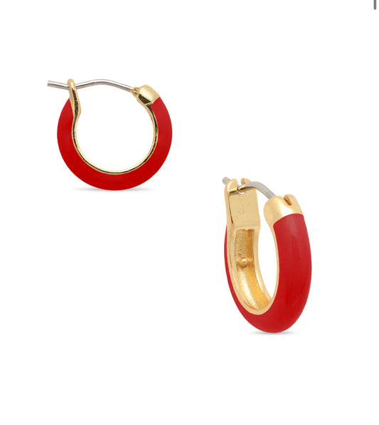 Red Hoop Earrings