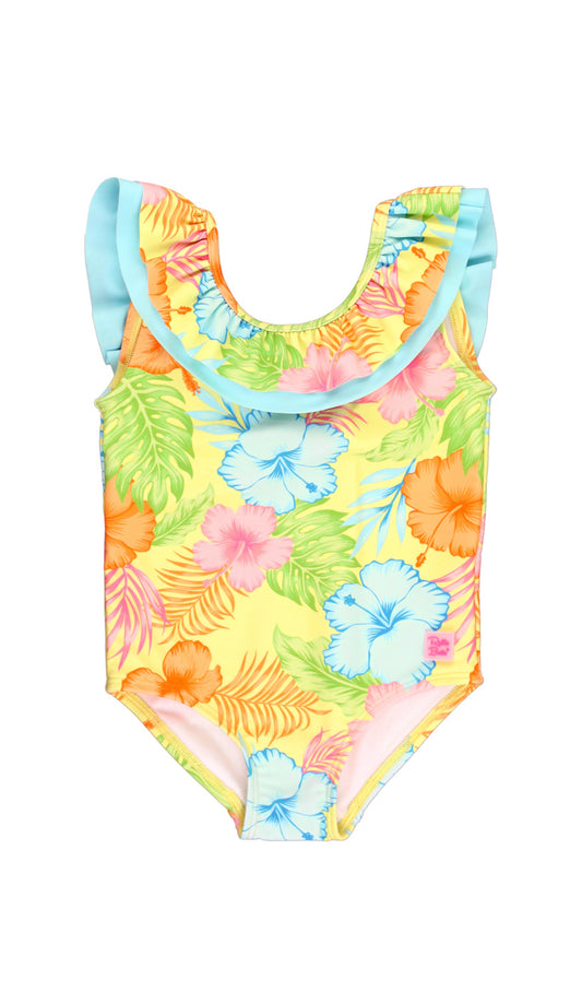 Scoop Back Ruffle One Piece-Happy Hula