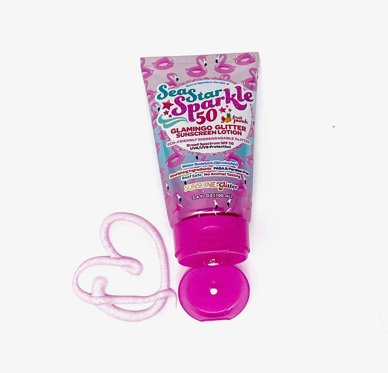 Sea Star Sparkle Pink Glamingo Spf 50 Glitter Sunscreen