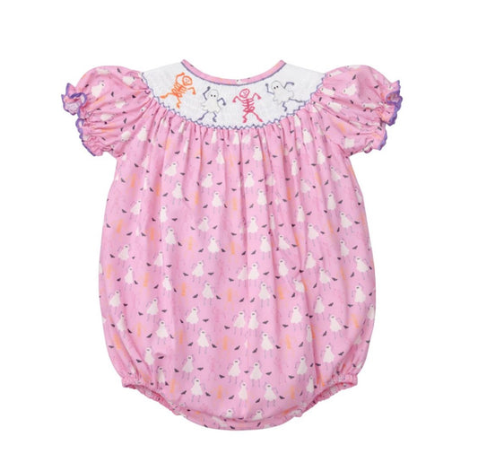 Brooke Short Sleeve Bishop Bubble, Dancing Skeletons