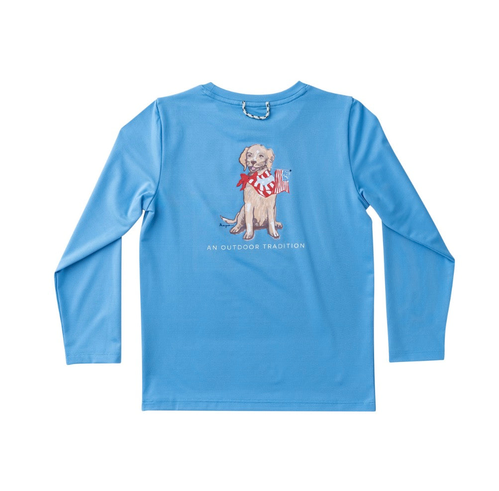 Girls' LS Pro T-shirt- Marina Blue