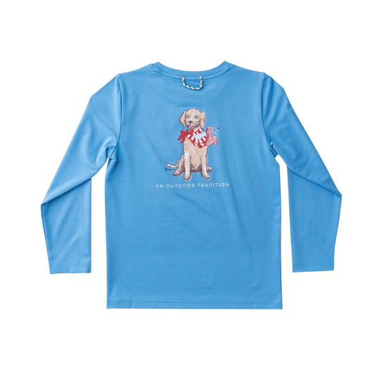 Girls' LS Pro T-shirt- Marina Blue