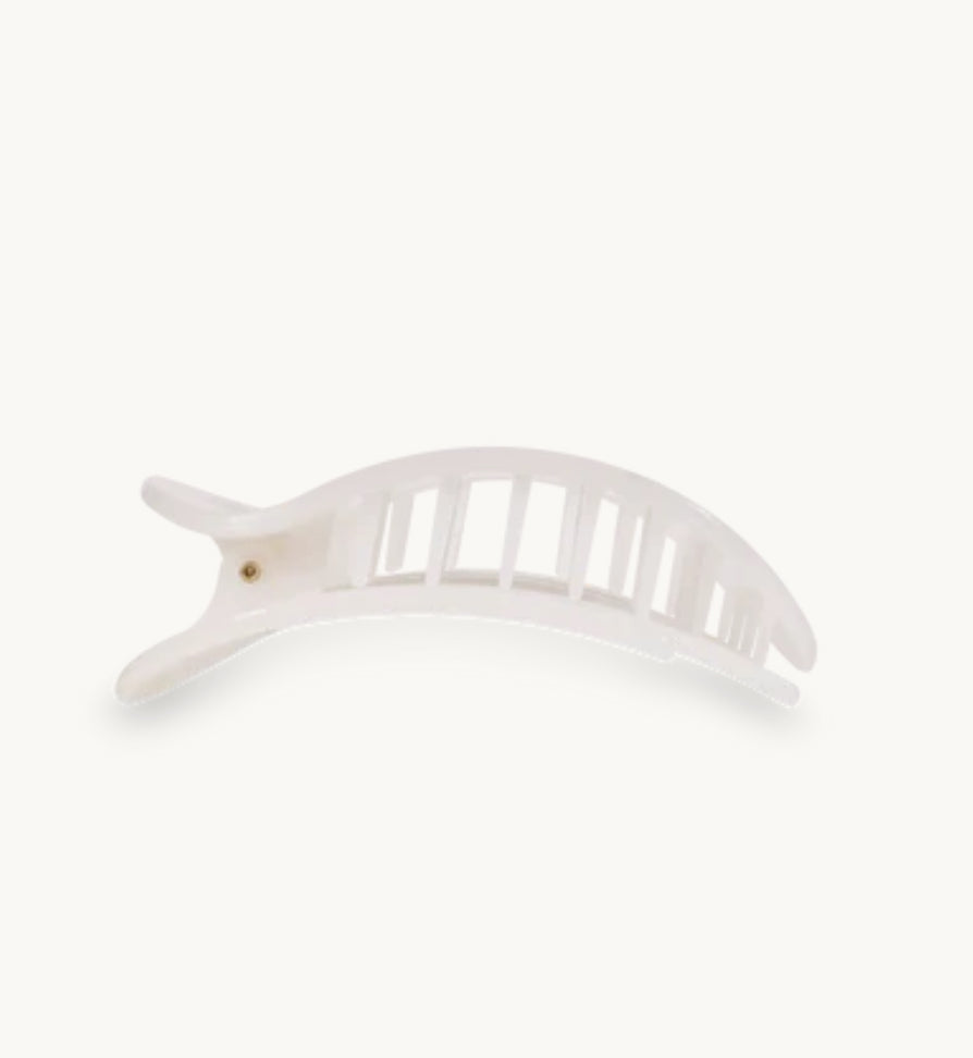 Coconut White Medium Round Flat Hair Clip