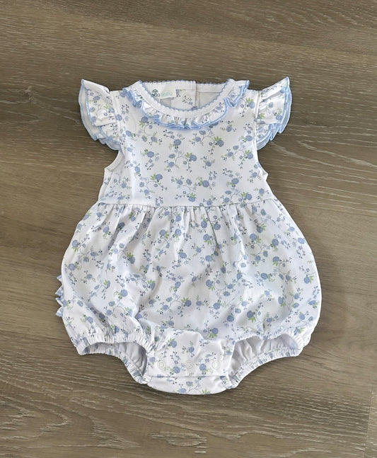 Skylar's Classics Sky Blue Printed Ruffle Flutters Bubble