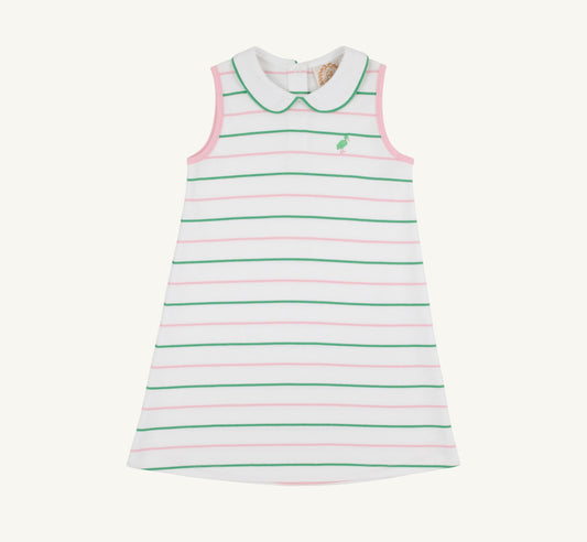 Maude’s Peter Pan Collar Dress- Tradd Street Stripe/Pier Party Pink