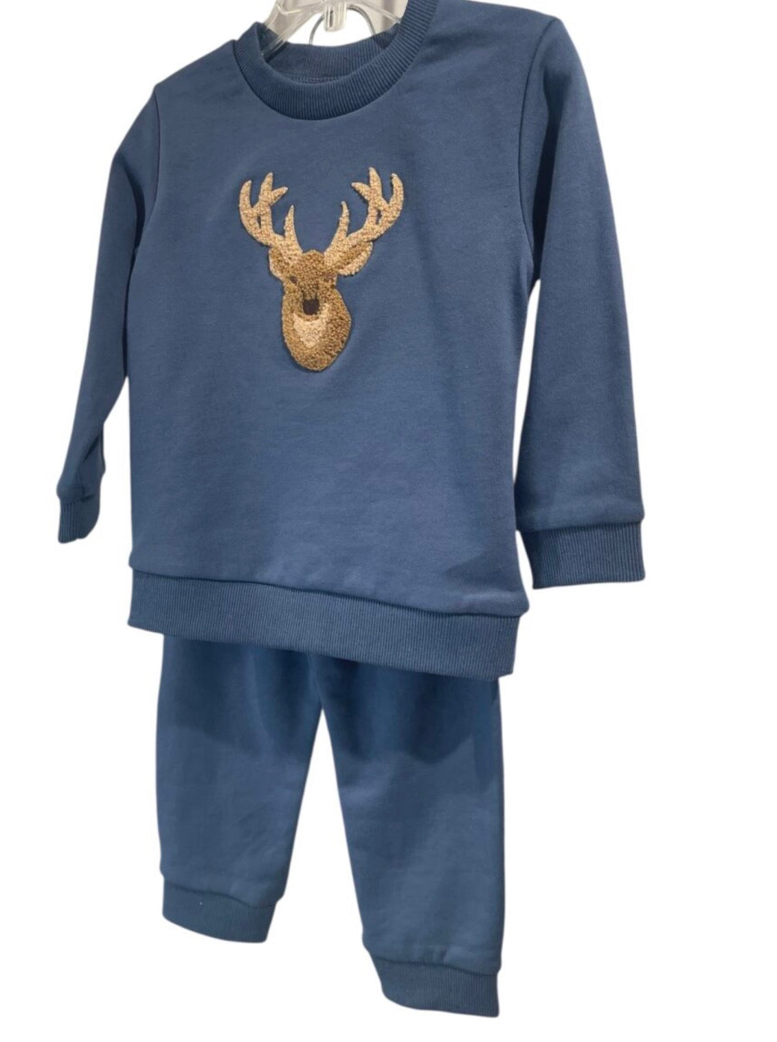 Deer Applique Boys Jogger Set