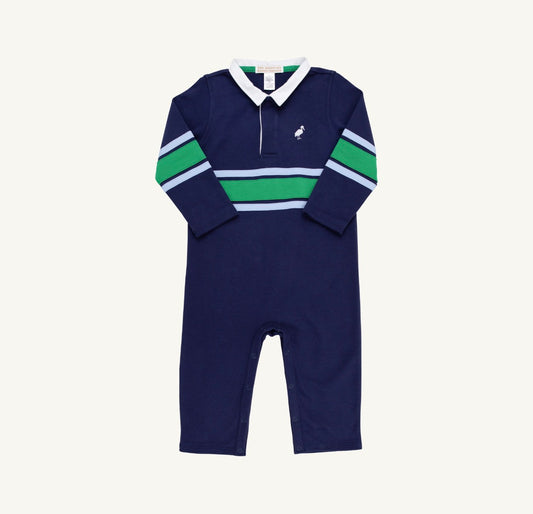 Sir Proper’s Rugby Romper-Nantucket Navy/Beale Street Blue/Kiawah Kelly Green