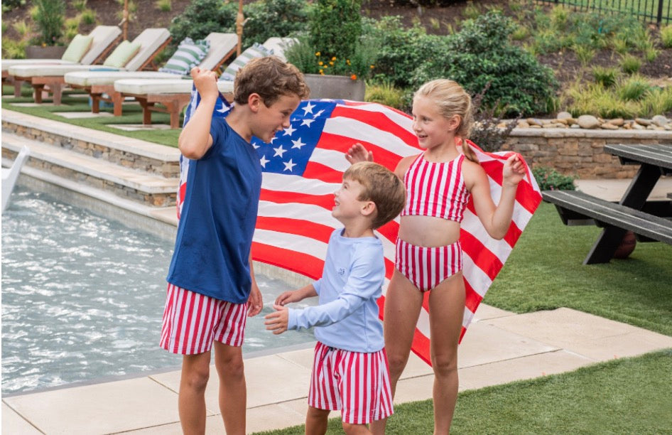 Boys' Boogie Board Swim Trunk- Watermelon Stripe