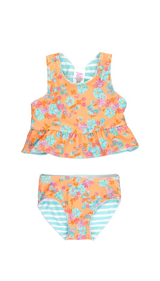 Reversible Peplum Tankini-Vibrant Valley