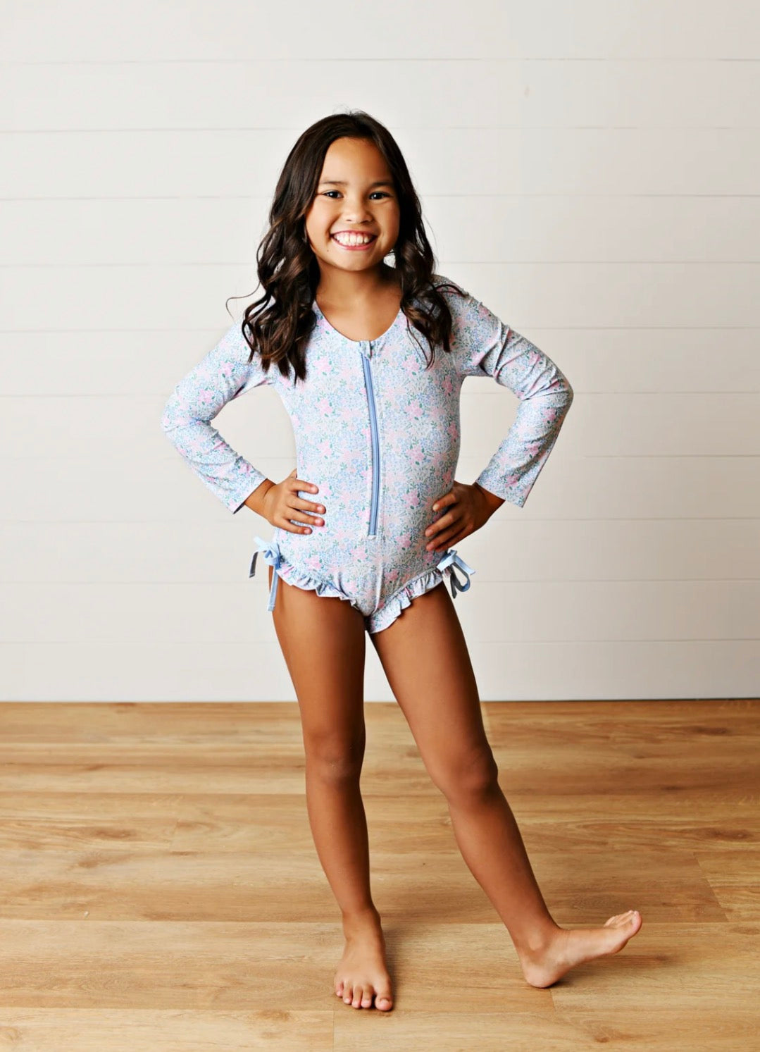 Ditsy Floral L/S Rash Guard Swim One Piece