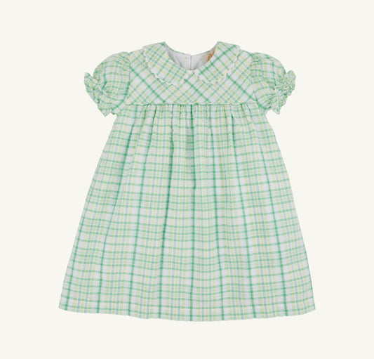Holly Day Dress-Seersucker-Gibson Island Green and Lake Worth Yellow Sewanee Seersucker