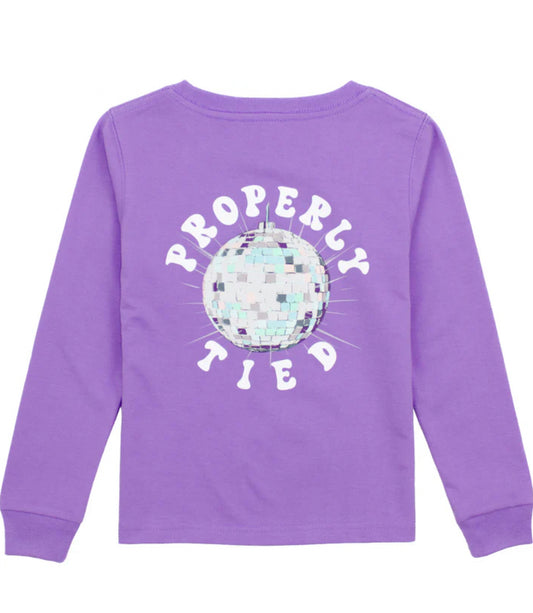 Girls Disco Ball LS Light Purple