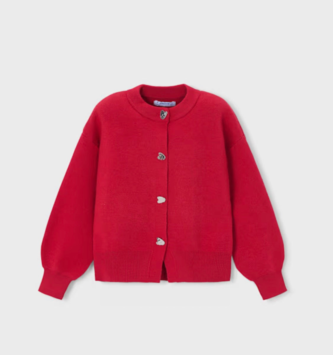 Girls Knit Cardigan-Red
