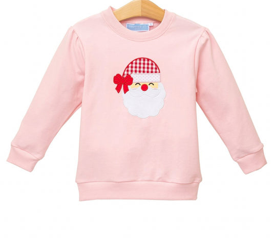 French Terry Pullover- Santa (Light Pink)
