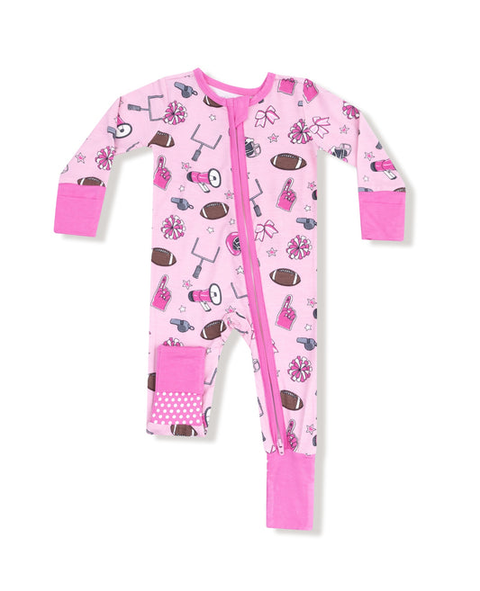 Pink Game Day-2 Way Zipper Romper