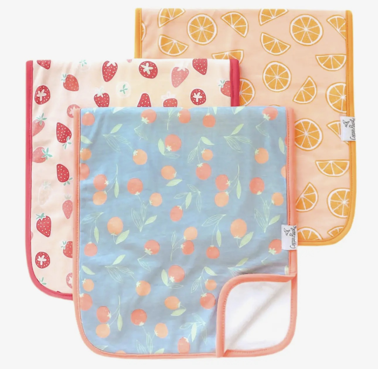 Clementine- 3 Pack Premium Burp Cloths