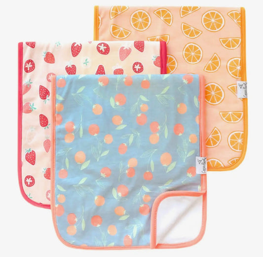 Clementine- 3 Pack Premium Burp Cloths