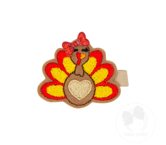 Harvest Turkey Feltie Hair Clip, Bow Stacker