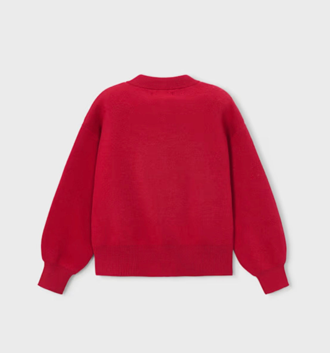Girls Knit Cardigan-Red