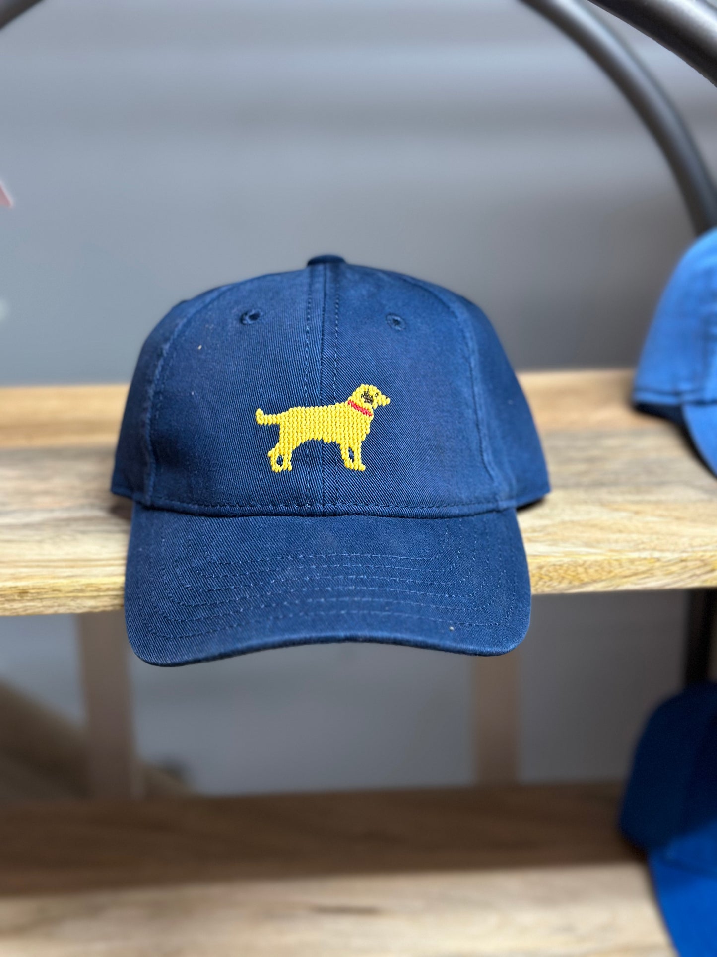 Kids Yellow Lab Baseball Hat-Navy