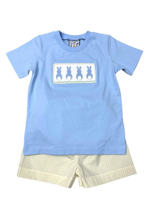 Bunny Hop Smocked Boys Short Set
