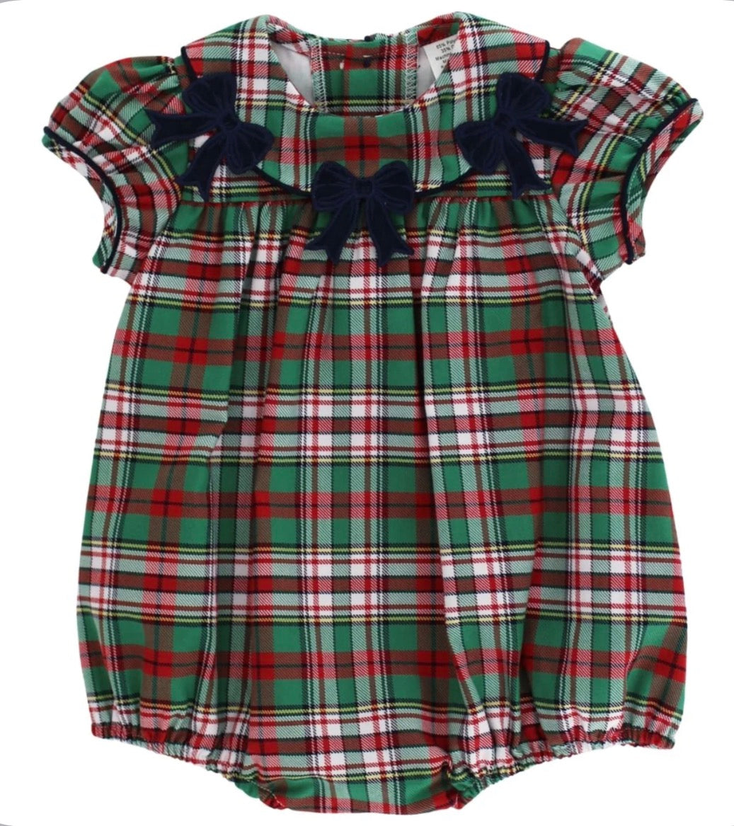 Christmas Plaid - Girls Bubble Short