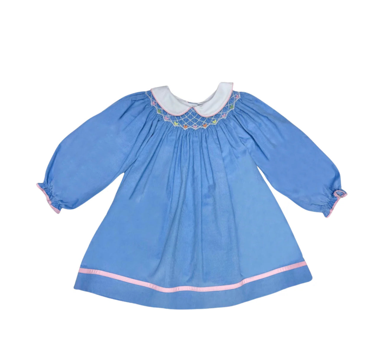 Hearts Billie Bishop Dress, Periwinkle Corduroy