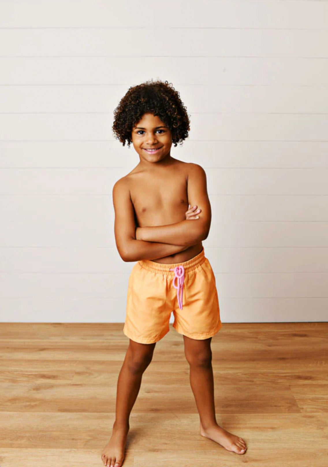 Orange Swim Trunks, Pink Pocket