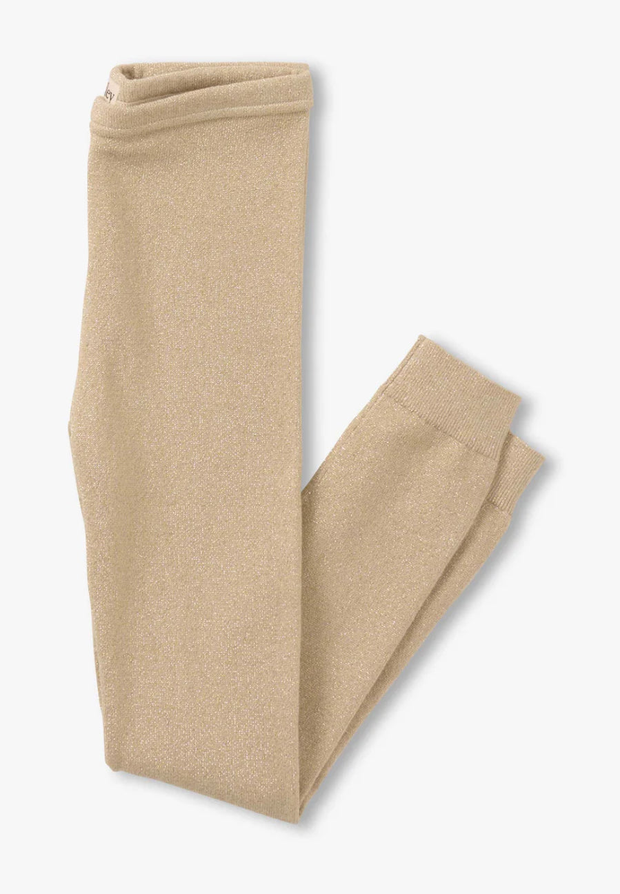 Girls Gold Glitter Leggings