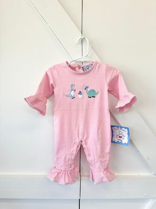 Dino Land Appliqué Girls Romper