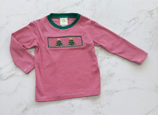 Christmas Tree Harry’s Play Tee, L/S, Red Bitty Knit