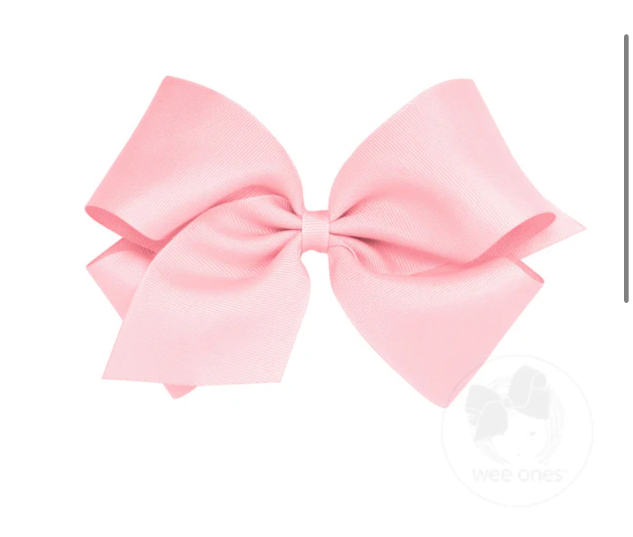 Lt Pink- Medium Classic Grosgrain Hair Bow (Plain Wrap)