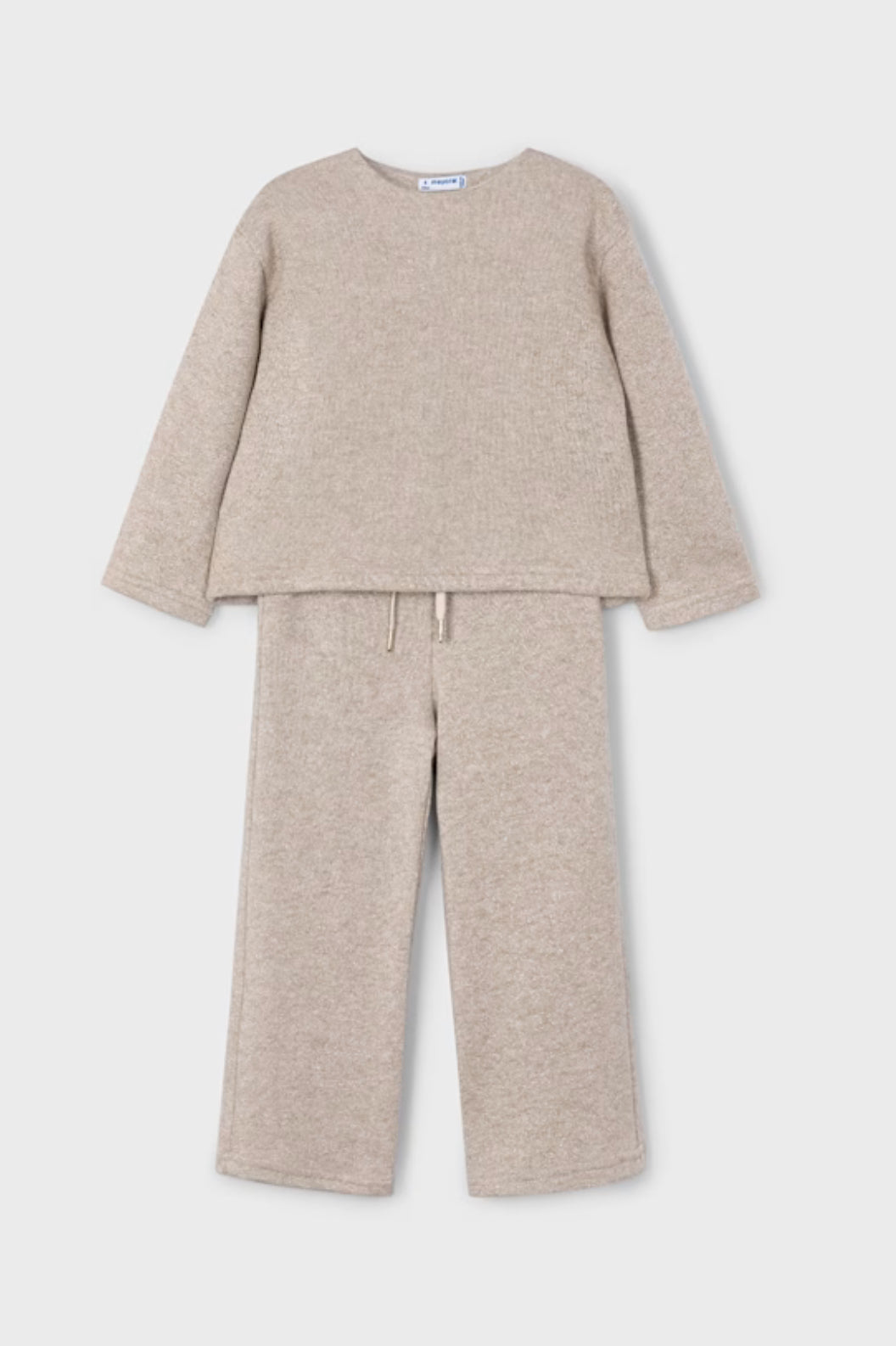 Girl Knit Pants and Sweater Set-Heather Toffee