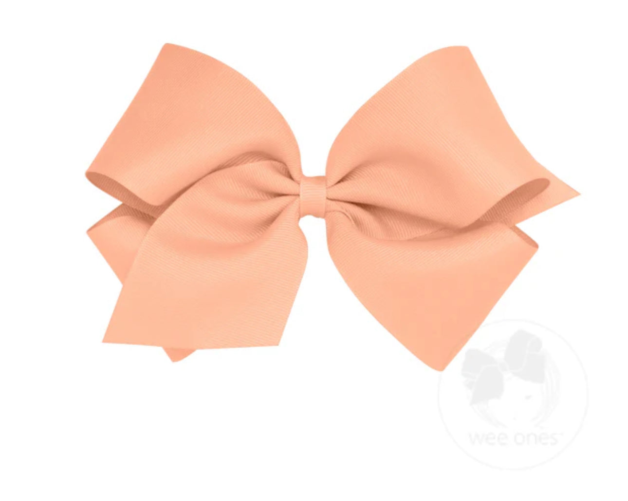 Lt Coral- King Classic Grosgrain Hair Bow (Plain Wrap)