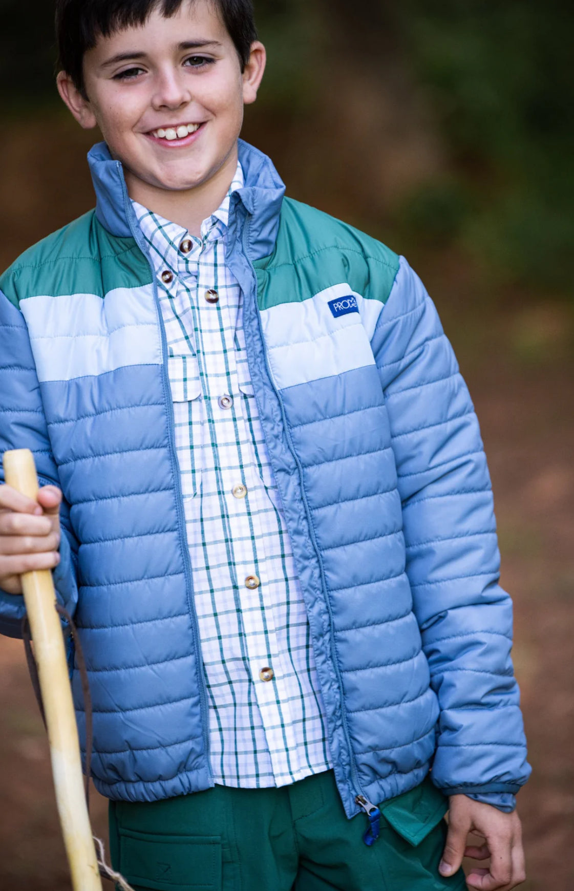 Kid’s Puffer Jacket in Bluefin Blue Colorblock