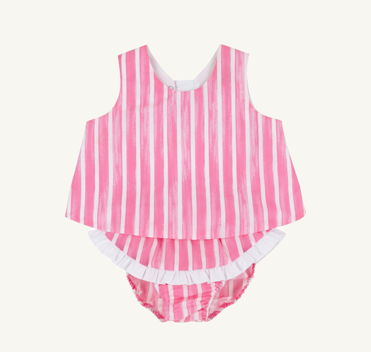 Mary Todd Tab Set- Sea Wall Stripe (Winter Park Pink)/Worth Ave White