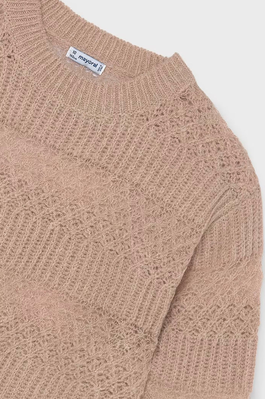 Girl Pointelle Sweater-Blush