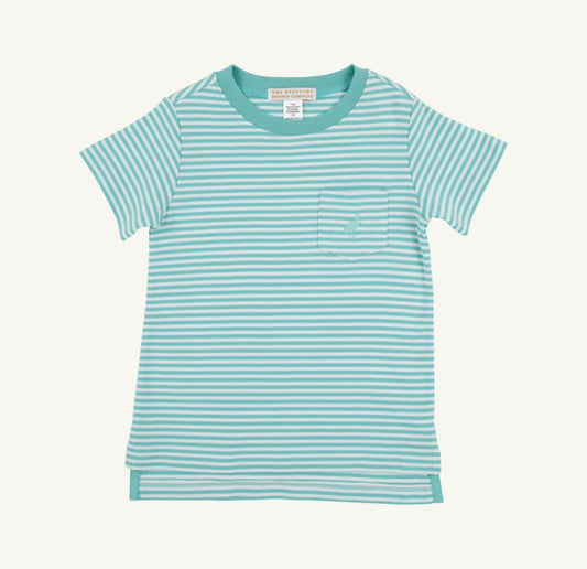 Carter Crewneck- Turks Teal Stripe/Turks Teal