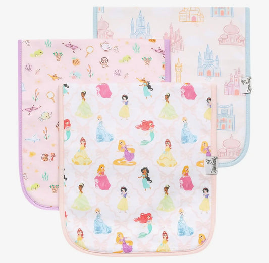Disney Princess- 3 Pack Premium Burp Cloths