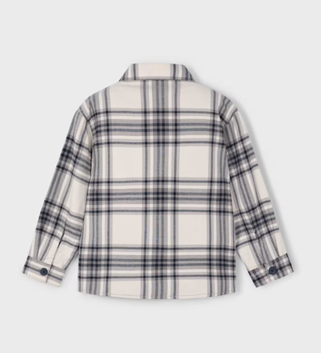 Boy Plaid Overshirt- Grey